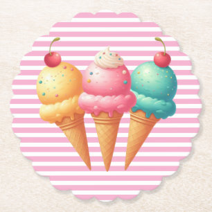 Colorful Ice cream Paper Coaster