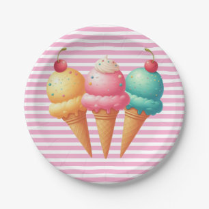 Colorful Ice cream Paper Plates