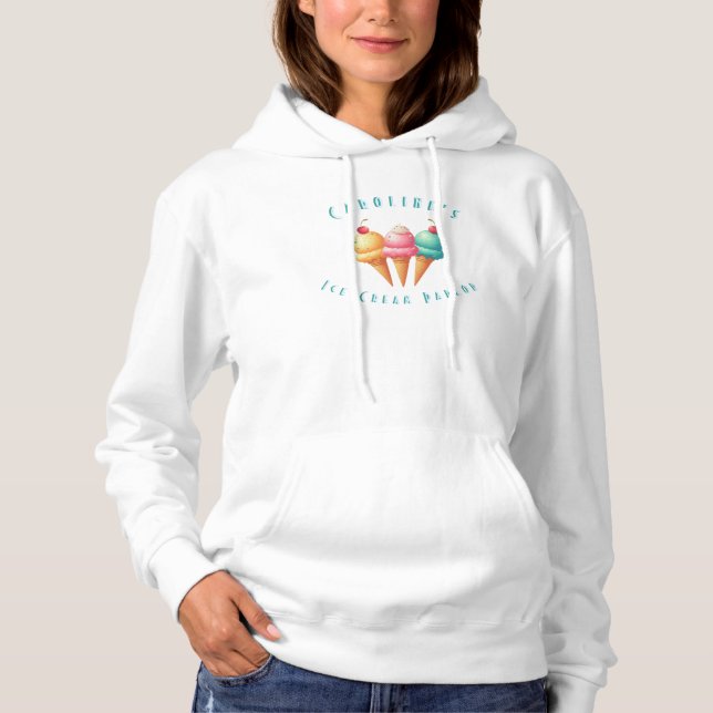 Colorful ice cream parlor hoodie (Front)