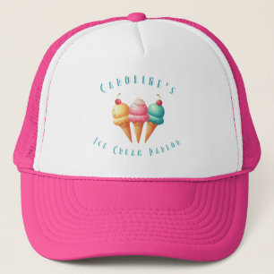 Colorful ice cream parlor trucker hat