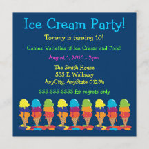 Colorful Ice Cream Party Invitation