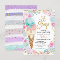 Colorful Ice Cream Pastel Flowers Baby Shower
