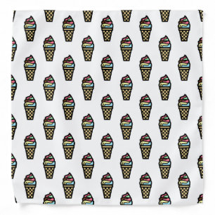 Colorful Ice Cream Pattern Bandana
