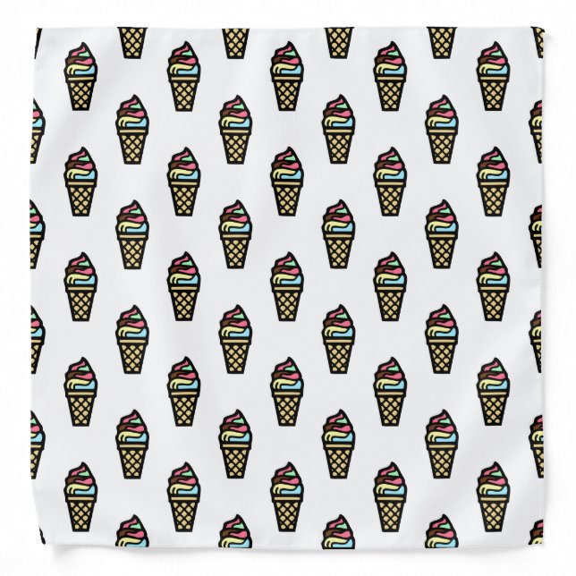 Colorful Ice Cream Pattern Bandana (Front)