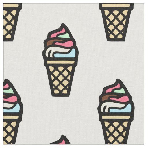Colorful Ice Cream Pattern Fabric