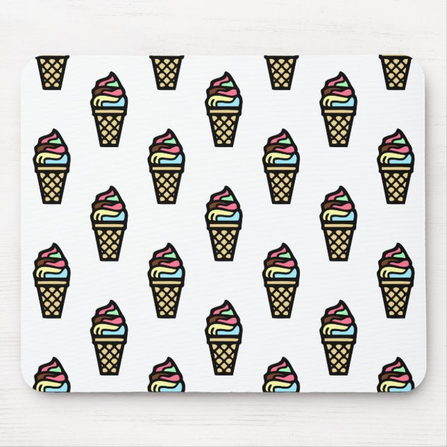 Colorful Ice Cream Pattern Mouse Pad (Front)