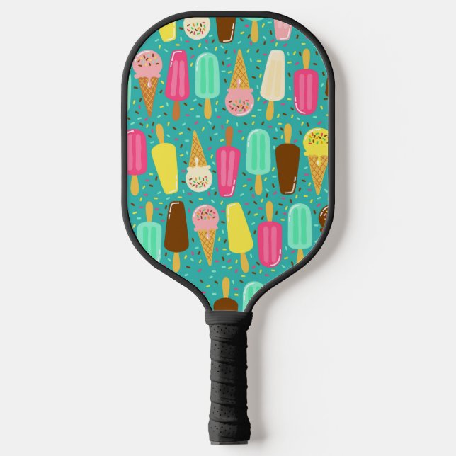Colorful Ice Cream Pattern Summer  Pickleball Paddle (Front)