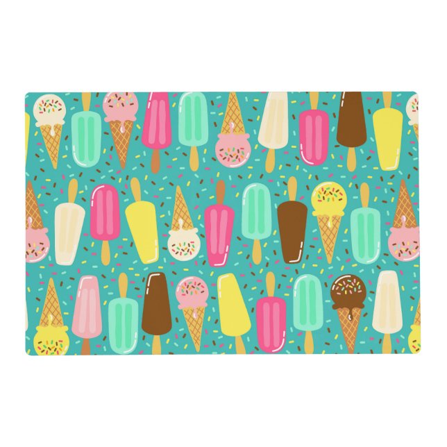 Colorful Ice Cream Pattern Summer  Placemat (Front)