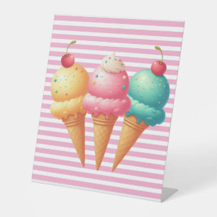 Colorful Ice cream Pedestal Sign