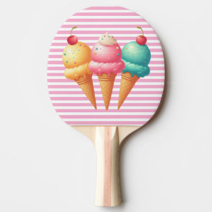 Colorful Ice cream Ping Pong Paddle