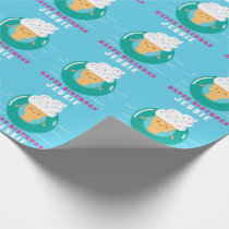 Colorful Ice Cream Pool Party Kids Summer Birthday Wrapping Paper