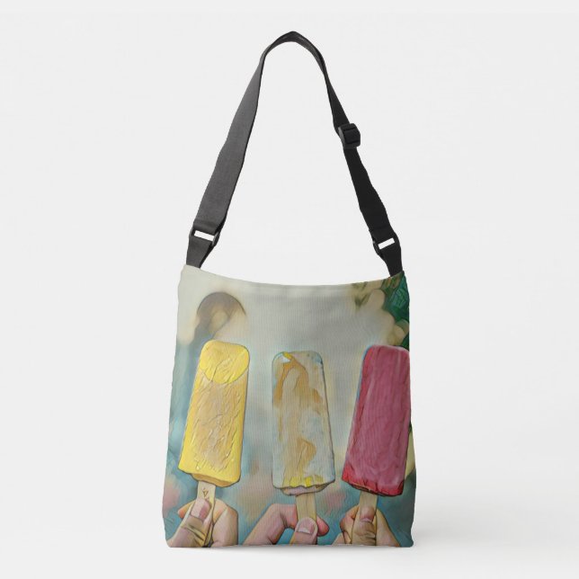 Colorful ice cream popsicles crossbody bag (Front)