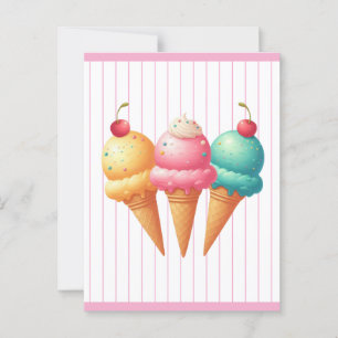 Colorful Ice cream Postcard
