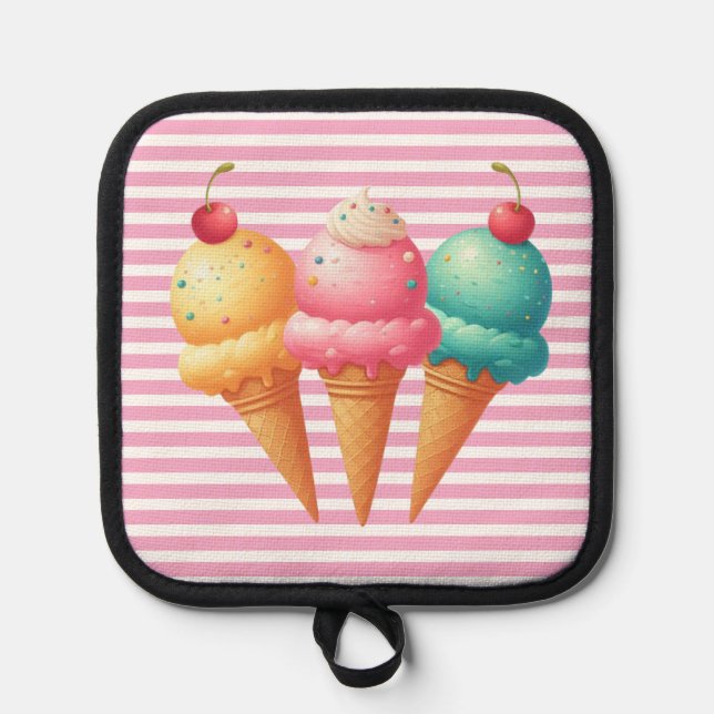 Colorful Ice cream Pot Holder (Front)