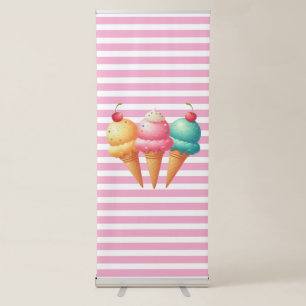 Colorful Ice cream Retractable Banner