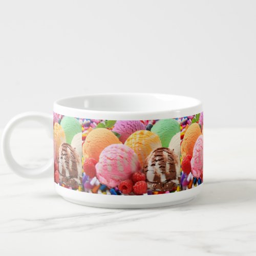 colorful ice cream scoops bowl