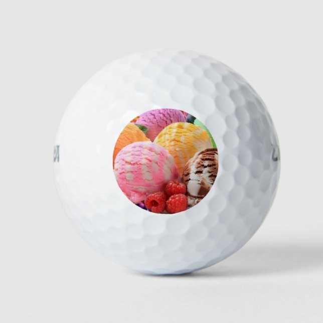 colorful ice cream scoops golf balls (Front)
