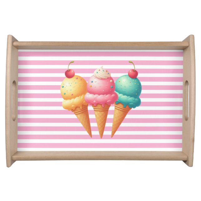 Colorful Ice cream Serving Tray (Front)