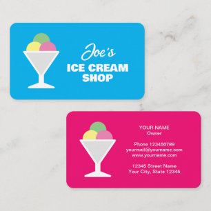 Colorful ice cream sorbet logo business card