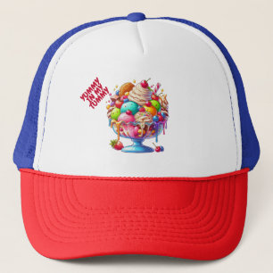 Colorful Ice Cream Sundae – Cute Dessert Illustra Trucker Hat