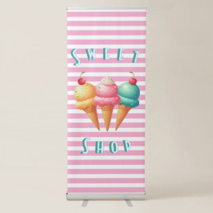 Colorful Ice cream sweet shop Retractable Banner