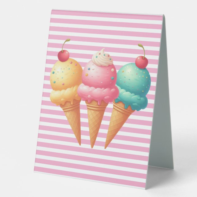 Colorful Ice cream Table Tent (Front)