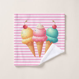 Colorful Ice cream Wash Cloth