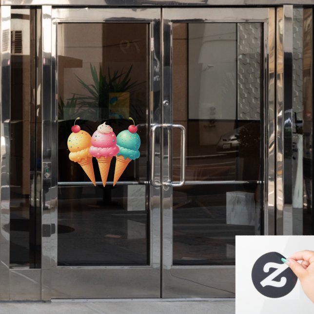 Colorful Ice cream Window Cling (Office Door)