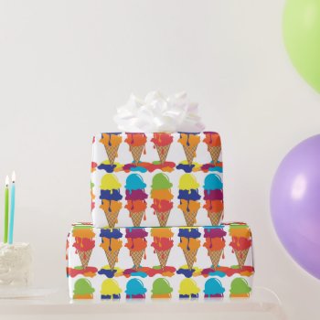 Colorful Ice Cream Wrapping Paper by nyxxie at Zazzle
