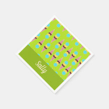 Colorful ice creams on green