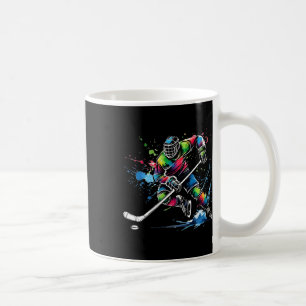 Colorful Ice Hockey Fan Player Tie Dye Color Splas Coffee Mug