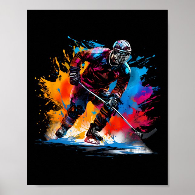 Colorful Ice Hockey  Poster (Front)