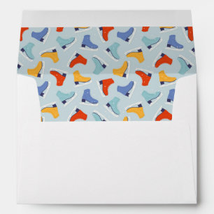 Colorful Ice Skate Winter Pattern Envelope