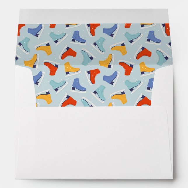 Colorful Ice Skate Winter Pattern Envelope (Back (Bottom))