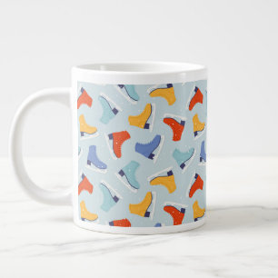 Colorful Ice Skate Winter Pattern Giant Coffee Mug