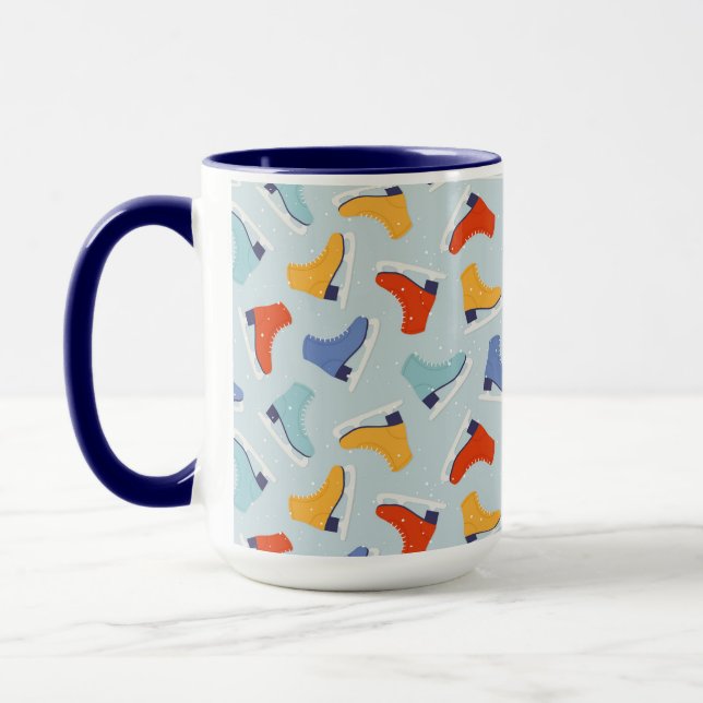 Colorful Ice Skate Winter Pattern Mug (Left)