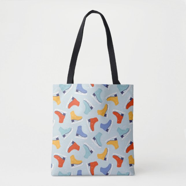 Colorful Ice Skate Winter Pattern Tote Bag (Front)