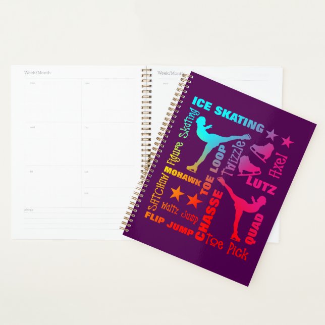 Colorful Ice Skating Theme Terminology Typography Planner (Display)