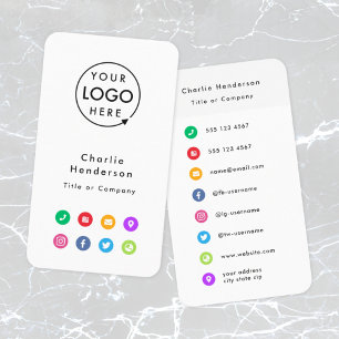 Colorful Icons   Social Media Modern Logo Business Card