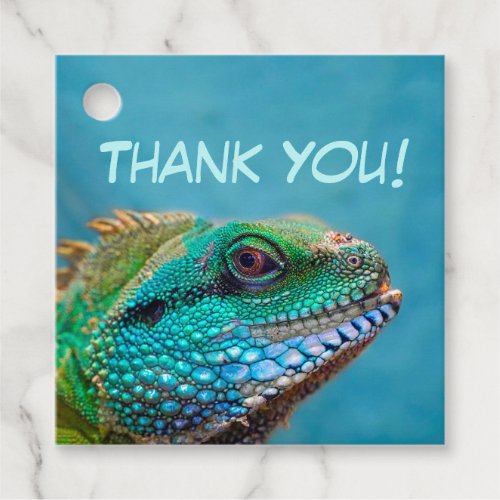 Colorful Iguana Thank You Favor Tags