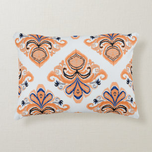 Colorful ikat pattern in vintage style. Elegant et Accent Pillow