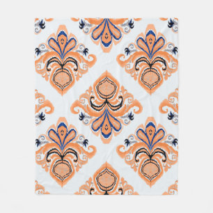 Colorful ikat pattern in vintage style. Elegant et Fleece Blanket