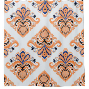 Colorful ikat pattern in vintage style. Elegant et Shower Curtain