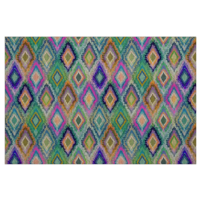 Colorful Ikat Tribal Geometric Pattern 2 Fabric (Fat Quarter)