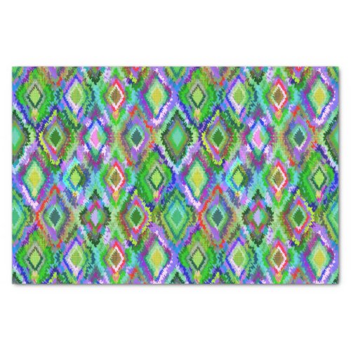 Colorful Ikat Tribal Geometric Pattern 2 Tissue Paper