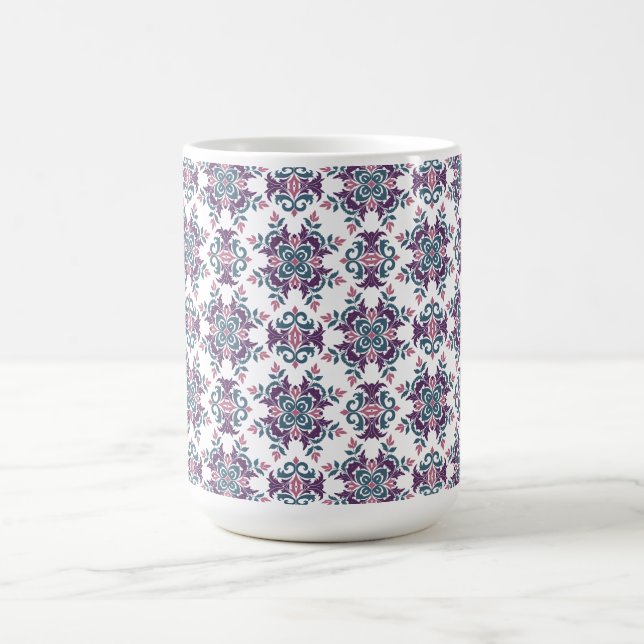Colorful IkatFloral Motif Pattern Coffee Mug (Center)