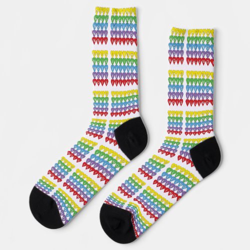Colorful Illinois Heart Typography Design Socks