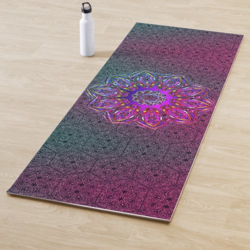 Colorful Illuminating Mandala Yoga Mat