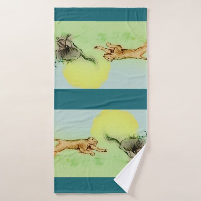 Colorful illustrated bath towl  - Chase Towel (Bath Towel)