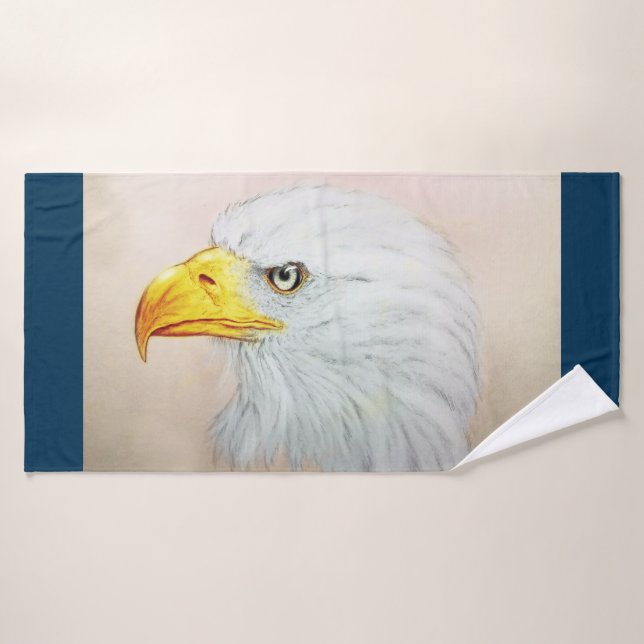 Colorful illustrated bath towl  - Eagle Bath Towel (Bath Towel)